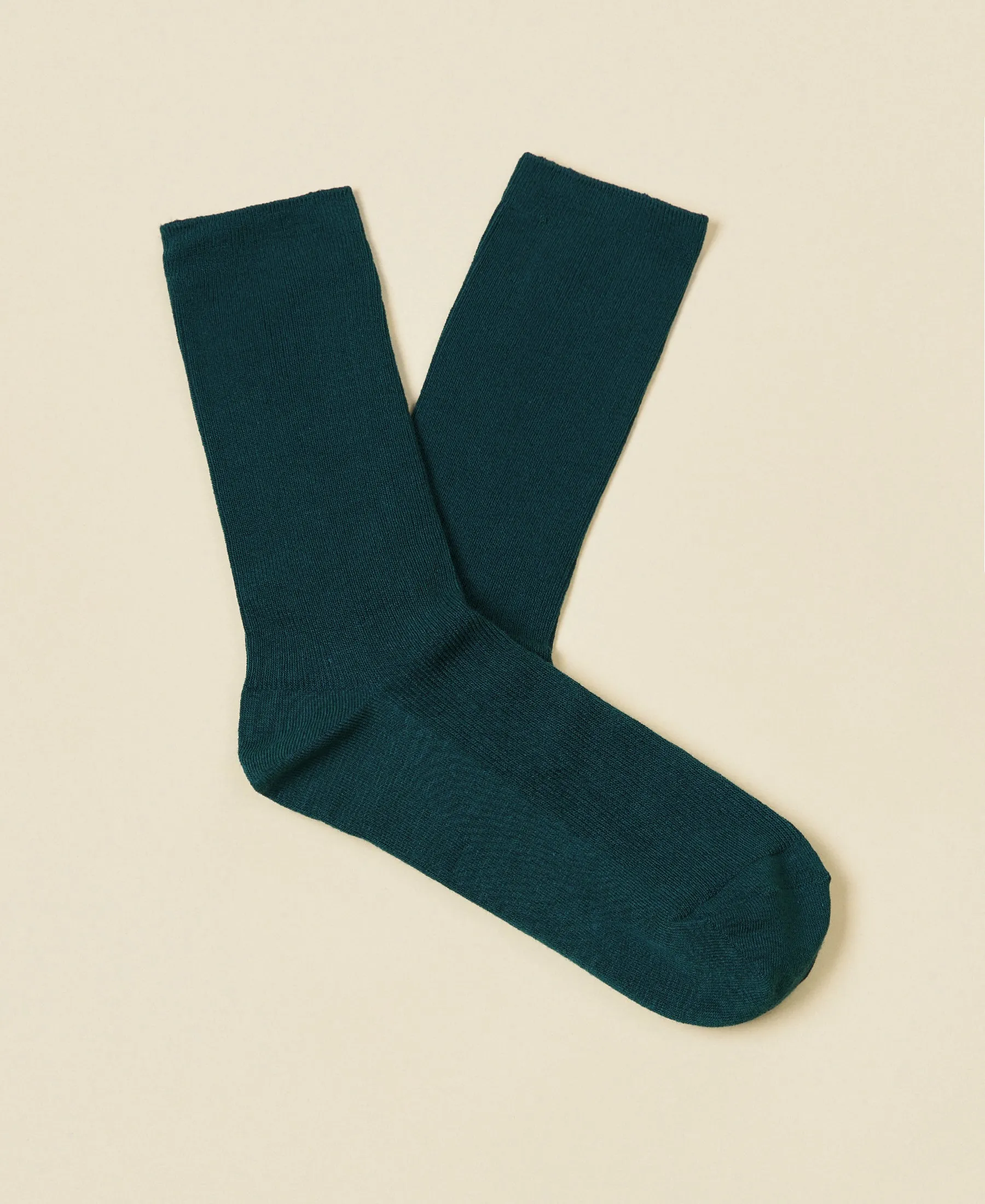 Women's Thin-Ribbed Cotton Socks Breeze - Pine sold by Somatchi