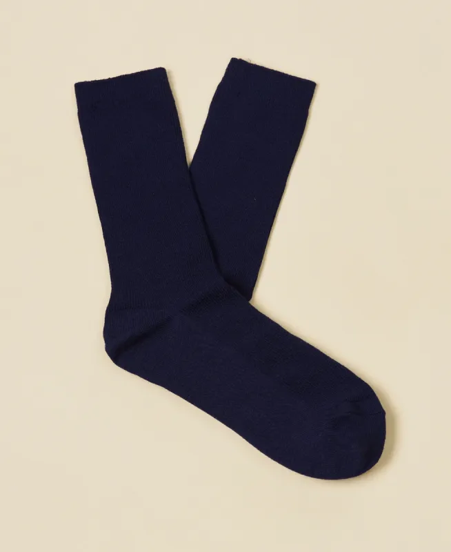 Women's Thin-Ribbed Cotton Socks Breeze - Navy sold by Somatchi
