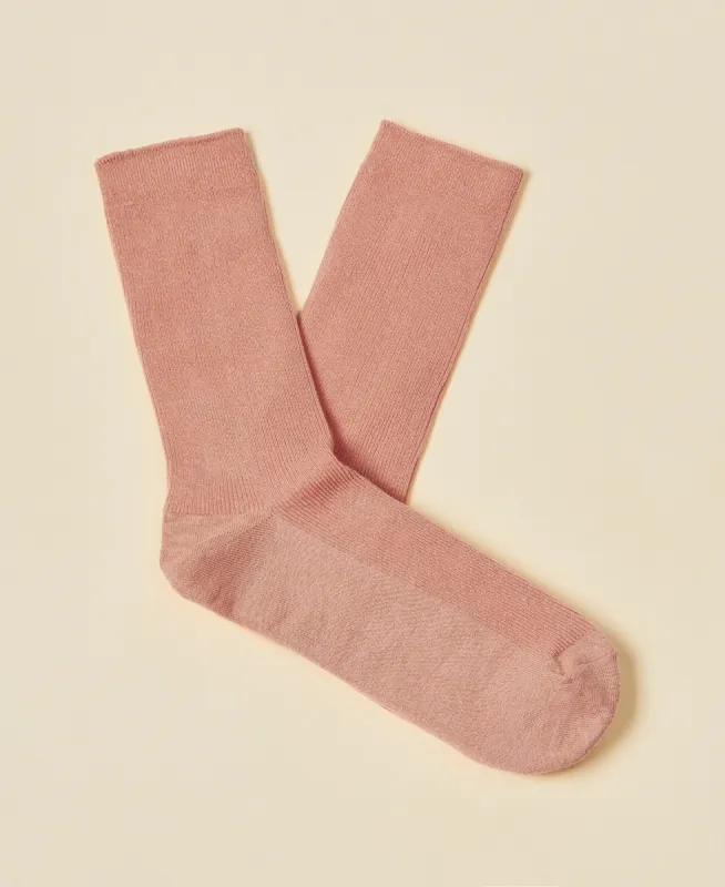Women's Thin-Ribbed Cotton Socks Breeze - Peach sold by Somatchi