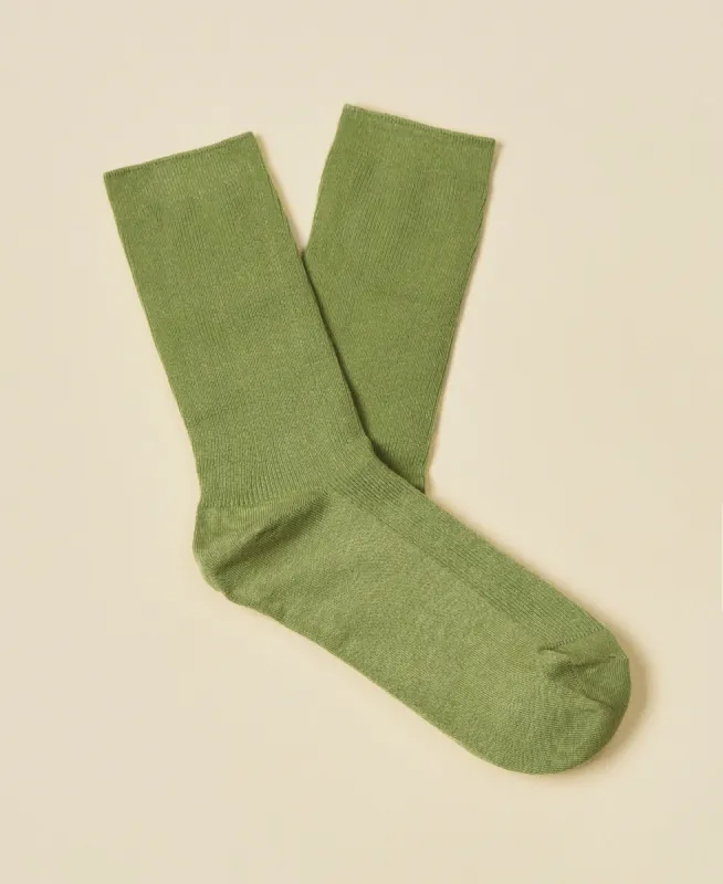 Women's Thin-Ribbed Cotton Socks Breeze - Sage sold by Somatchi