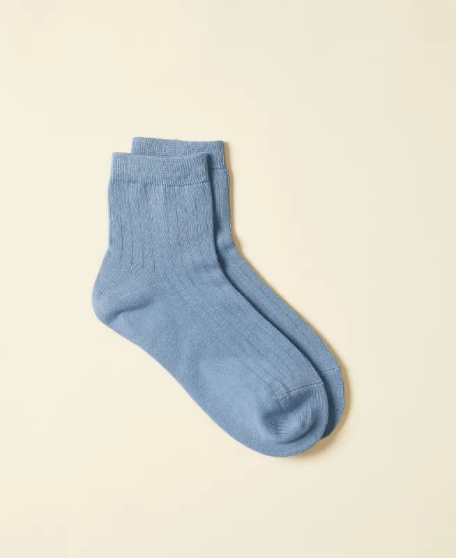 Women's Cotton Ankle Socks Fuji - Slateblue sold by Somatchi