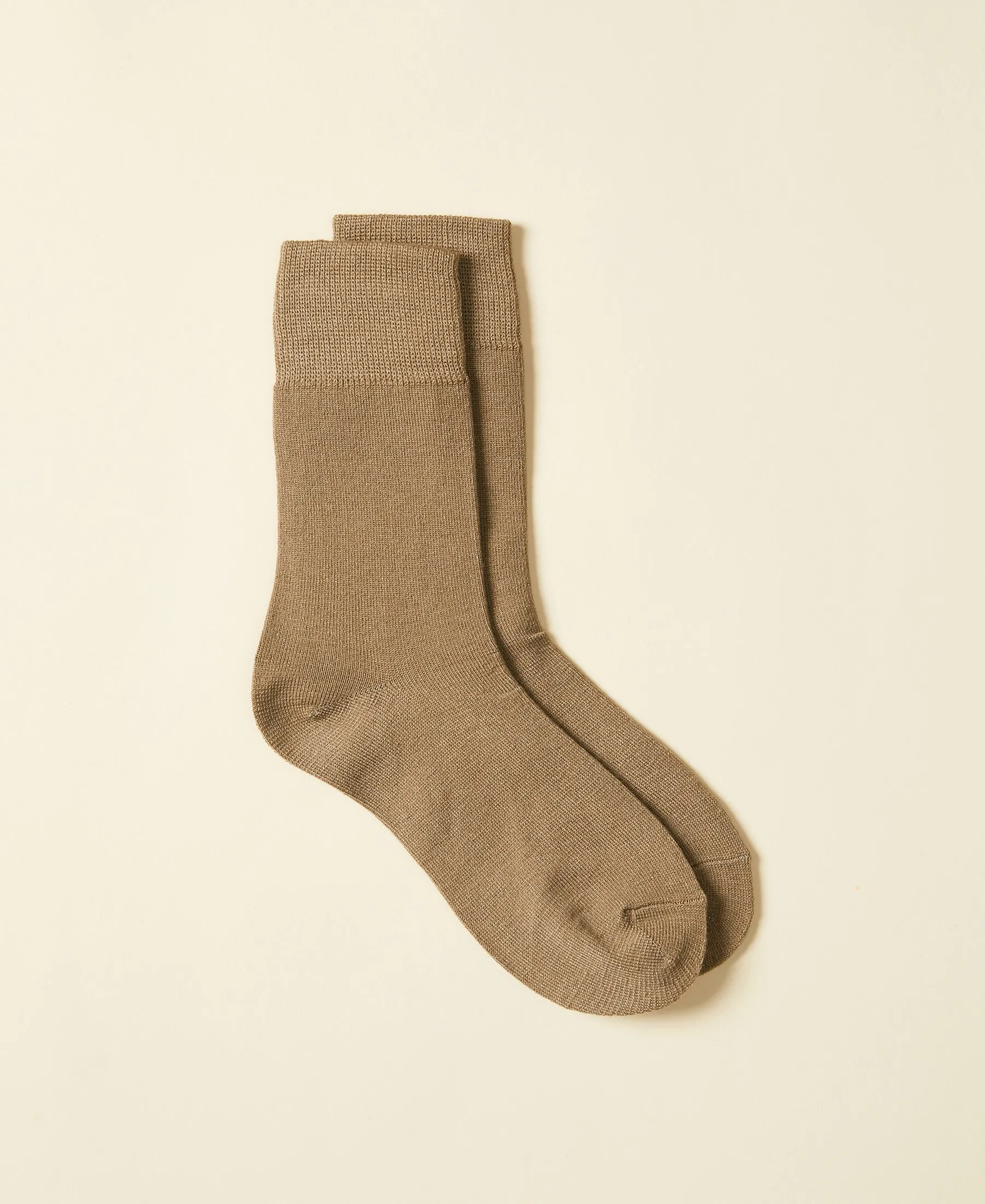 Women's Wool Crew Sock Clyde - Taupe sold by Somatchi
