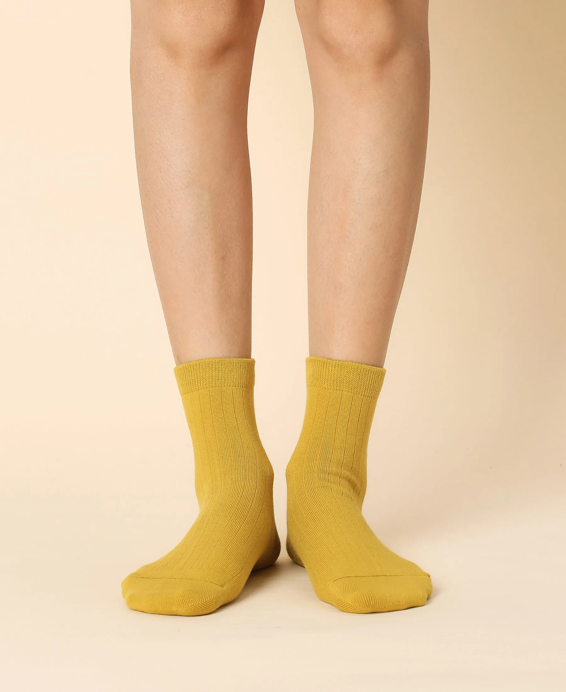 Women's Cotton Ankle Socks Fuji - Mustard sold by Somatchi product image thumbnail 2