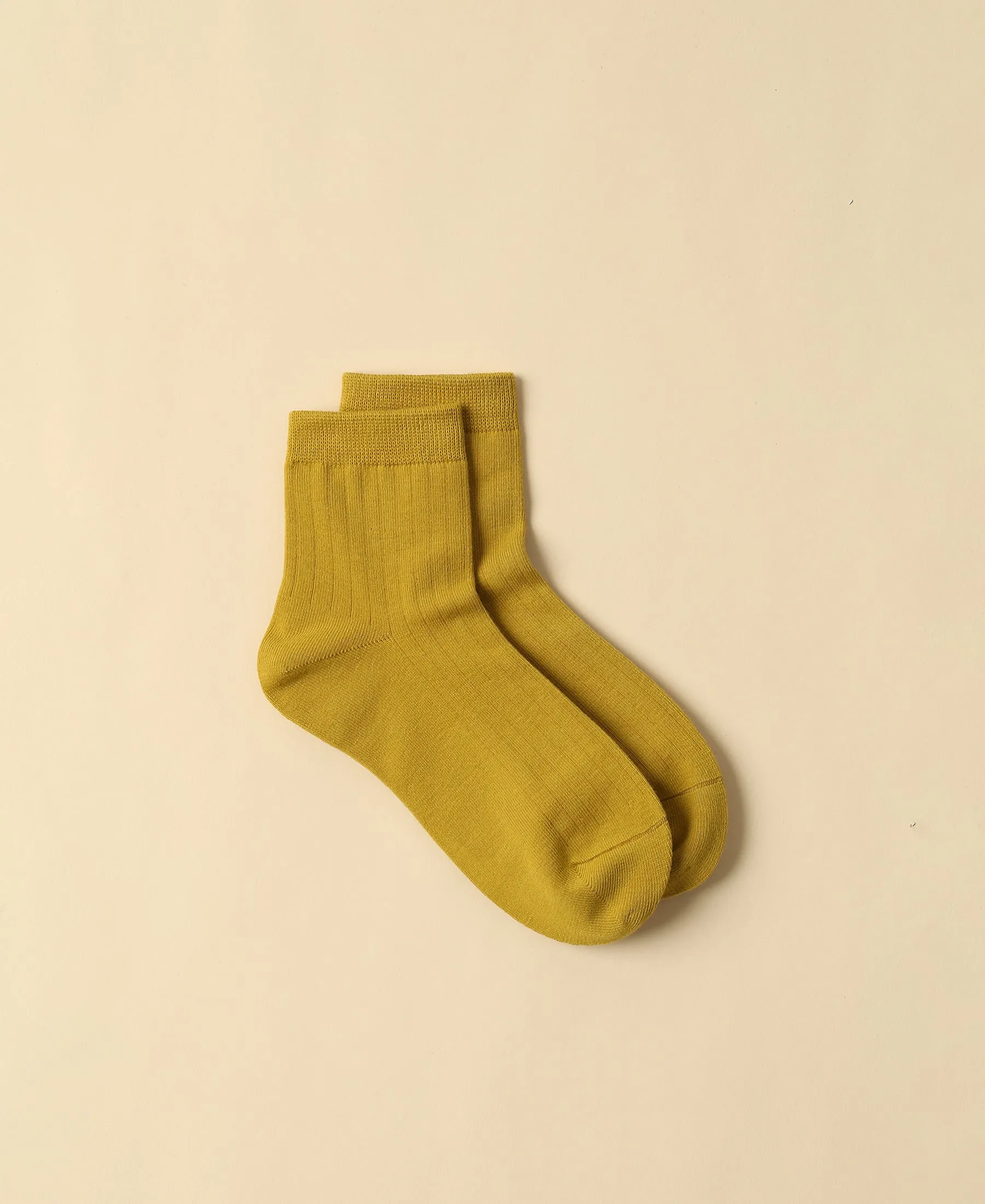 Women's Cotton Ankle Socks Fuji - Mustard sold by Somatchi