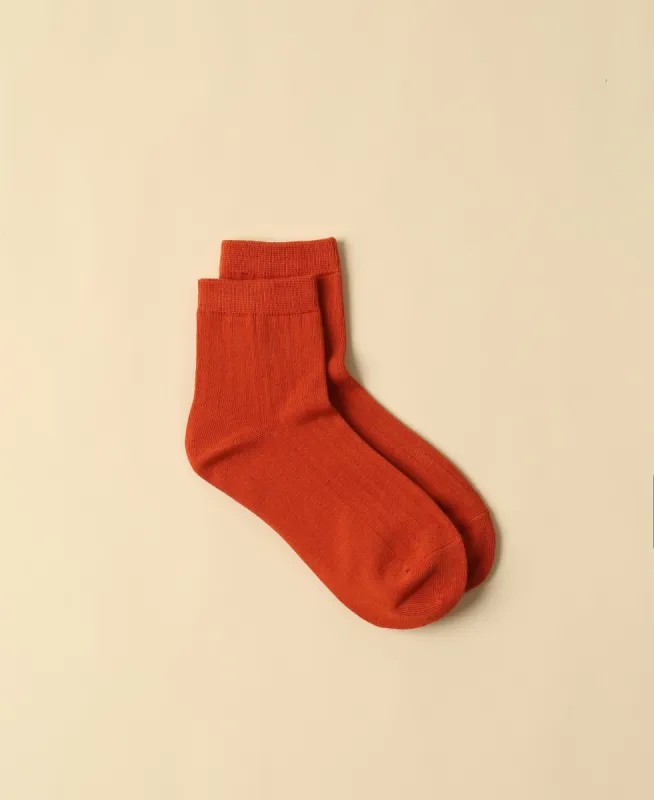 Women's Cotton Ankle Socks Fuji - Terracotta sold by Somatchi