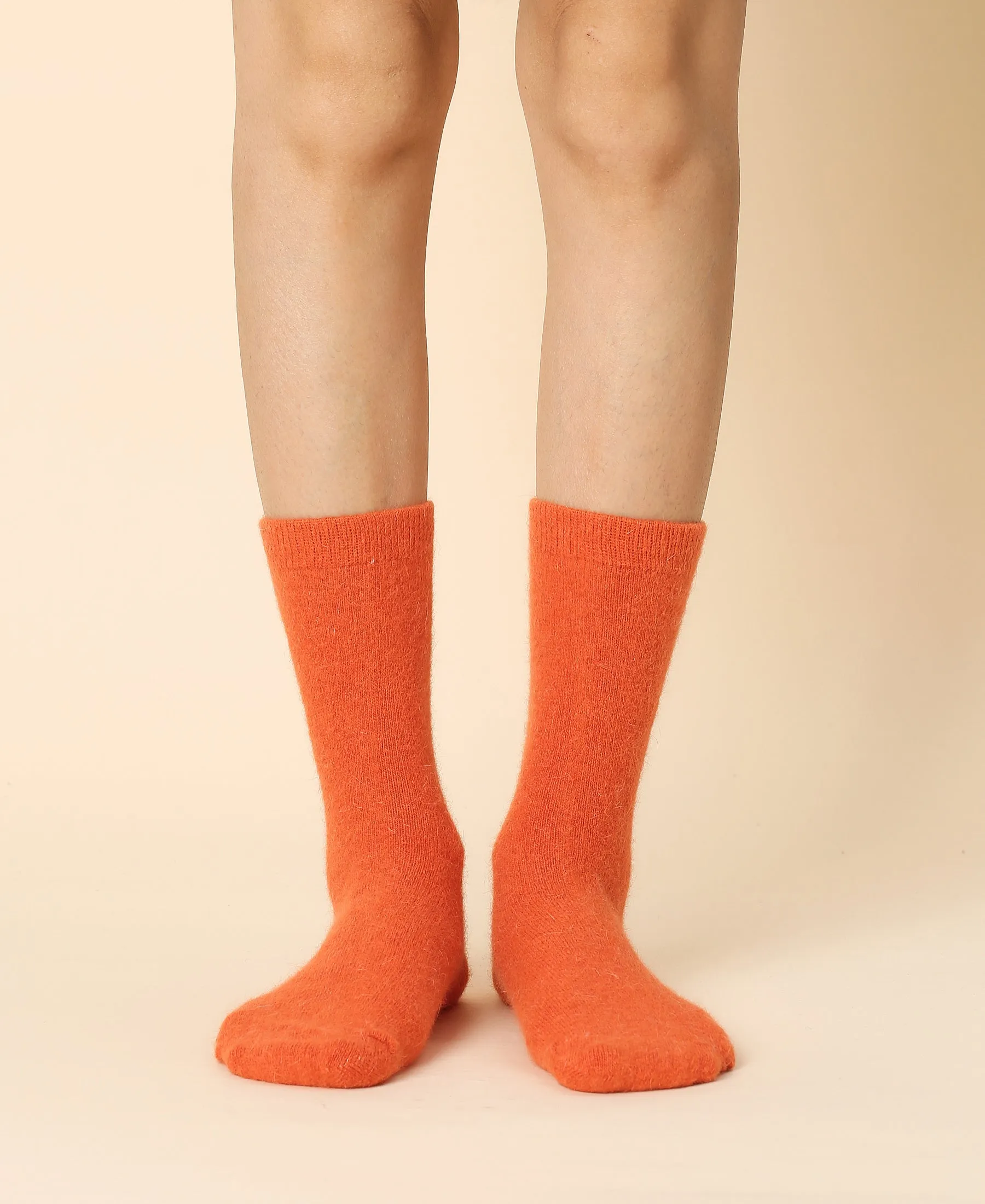 Women's Wool Crew Sock Mimi - Tangerine sold by Somatchi product image thumbnail 2