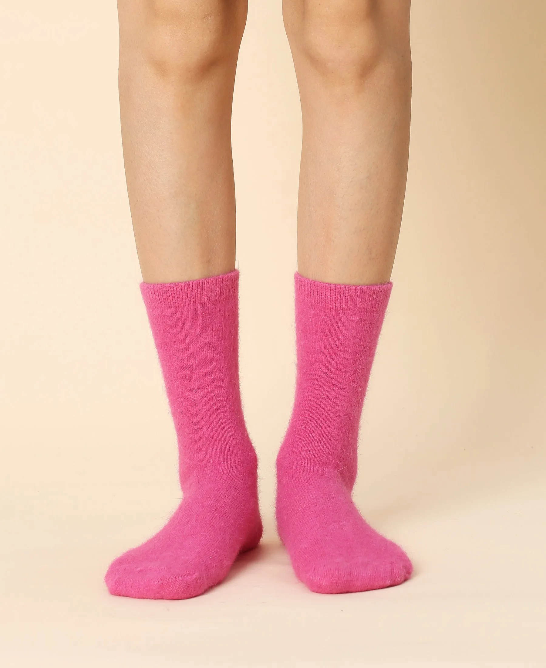 Women's Wool Crew Sock Mimi - Hot Pink sold by Somatchi product image thumbnail 2