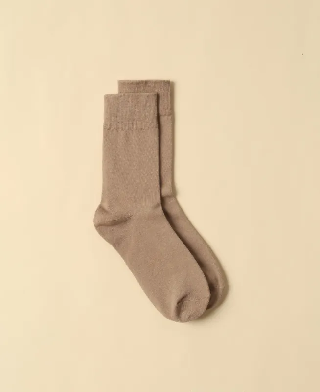 Women's Cotton Crew Socks - Sand sold by Somatchi