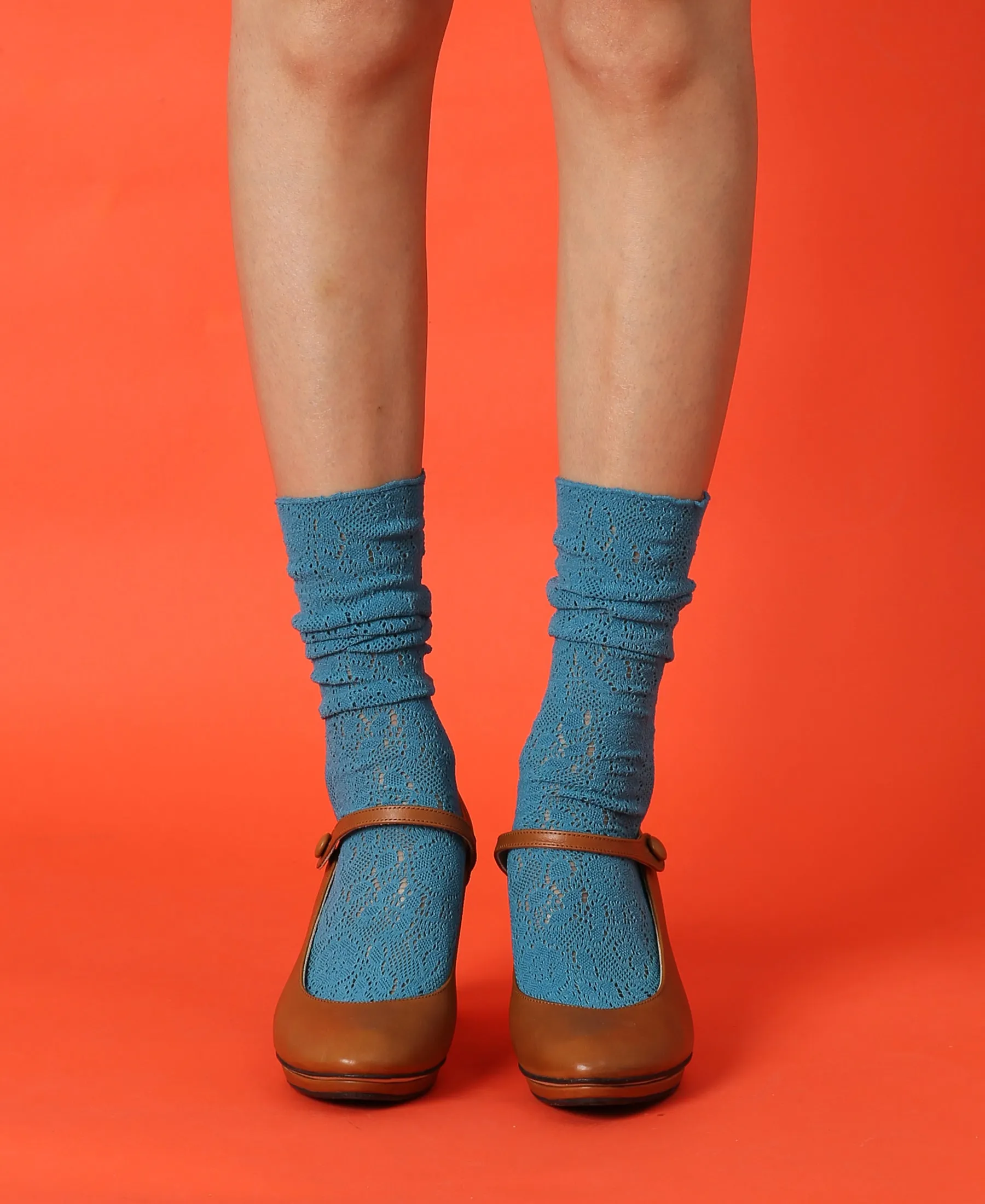 Women's Retro Turquoise Blue Sock sold by Somatchi