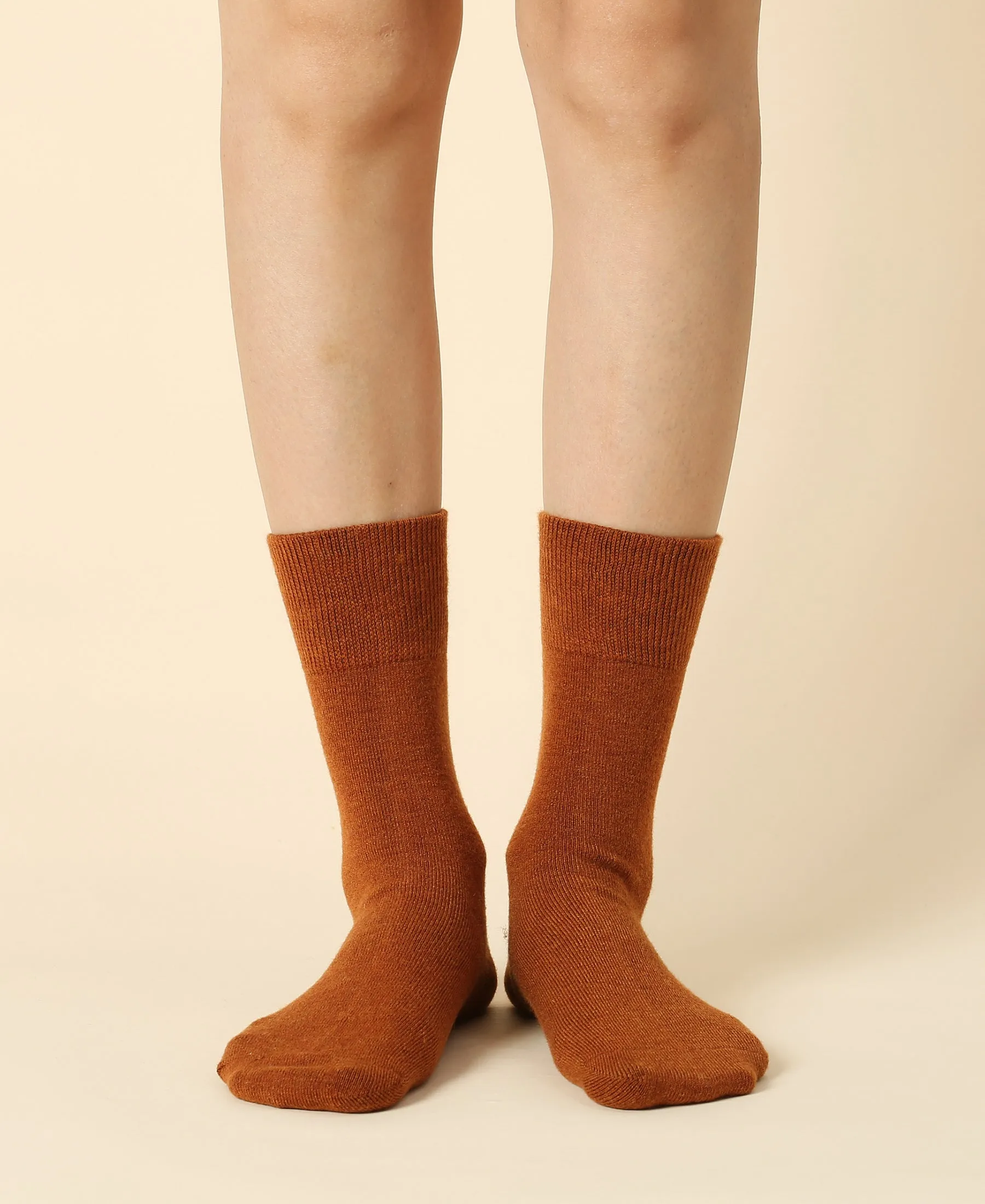 Women's Wool Crew Sock Clyde - Caramel sold by Somatchi product image thumbnail 2