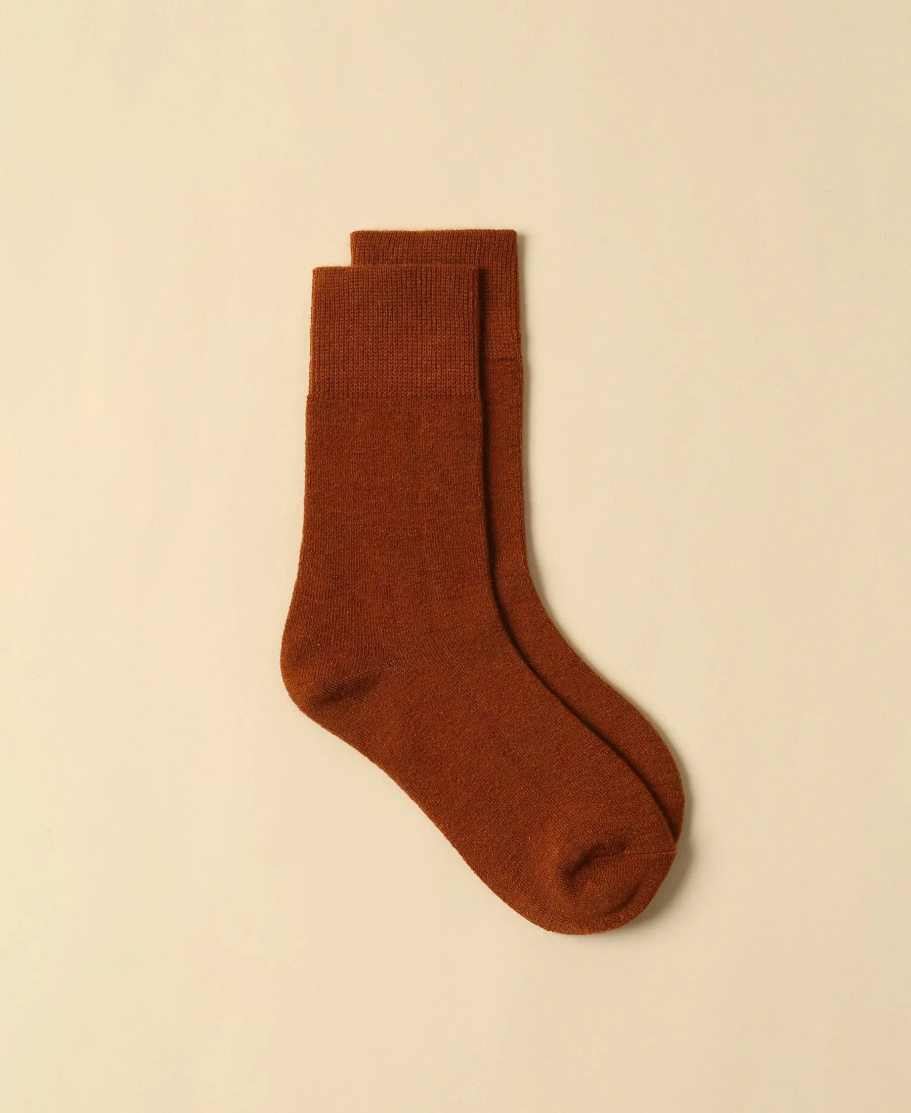 Women's Wool Crew Sock Clyde - Caramel sold by Somatchi