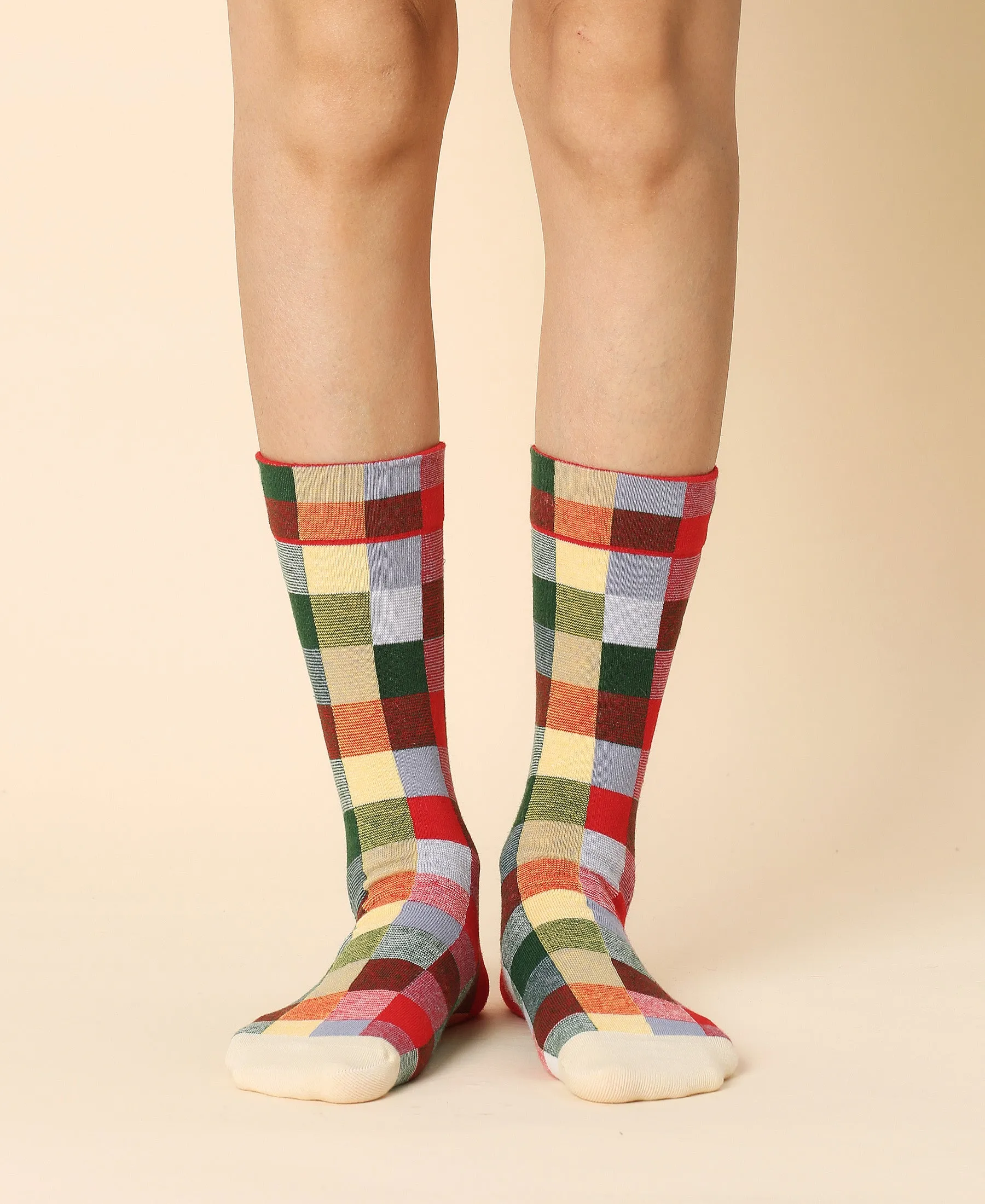 Women's Multi Colors Carreaux Socks sold by Somatchi product image thumbnail 2
