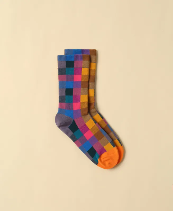 Women's Multi Colors Carreaux Socks sold by Somatchi
