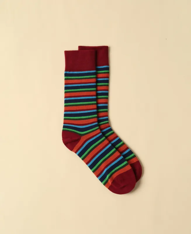 Men's Striped Brown Crew Sock sold by Somatchi
