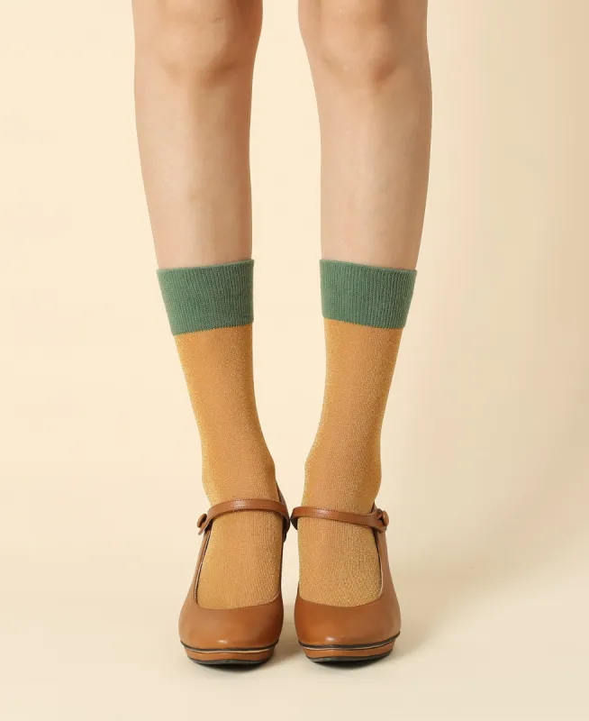 Women's Sheer Socks Noe - Golden sold by Somatchi