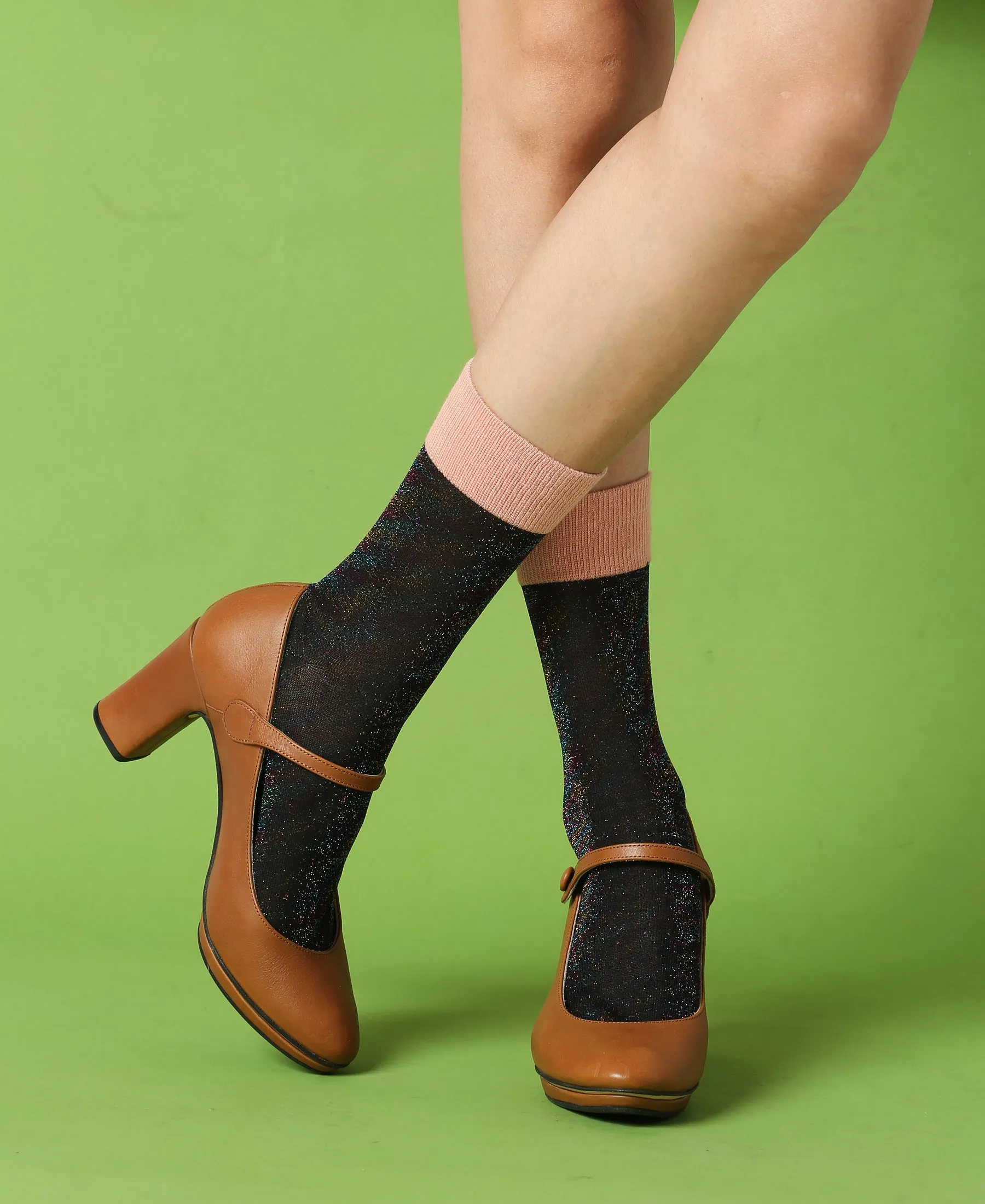 Women's Sheer Socks Noe - Black sold by Somatchi