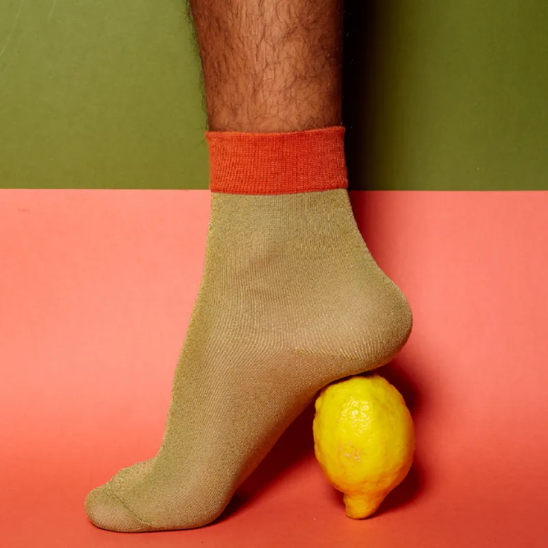 Women's Sheer Socks Noe - Olive sold by Somatchi