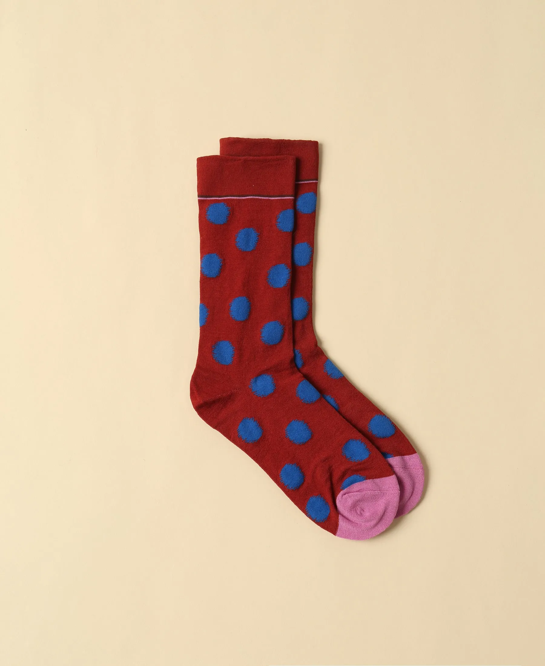 Women's Polka Dot Socks - Cherry Blue sold by Somatchi