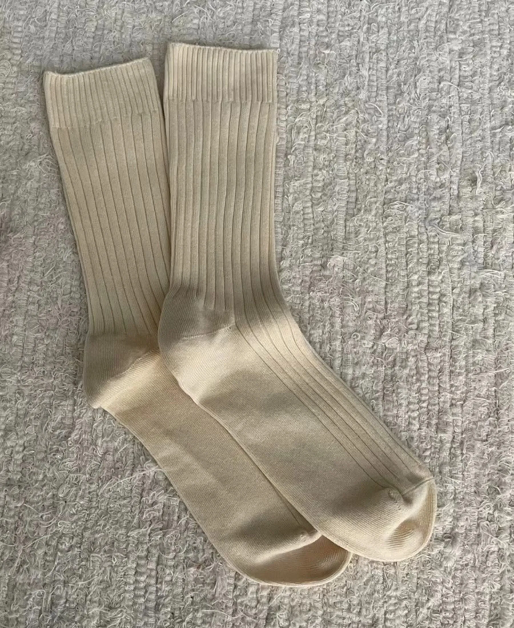 Women's Organic Cotton Ribbed Socks Journal - Cream sold by Somatchi
