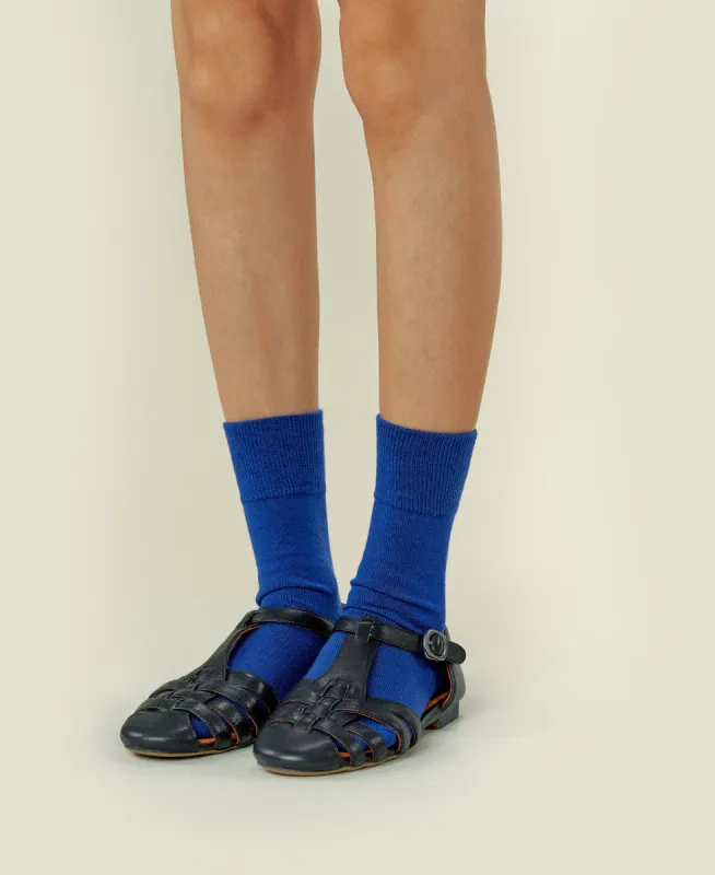 Women's Wool Crew Sock Clyde - Cobalt sold by Somatchi
