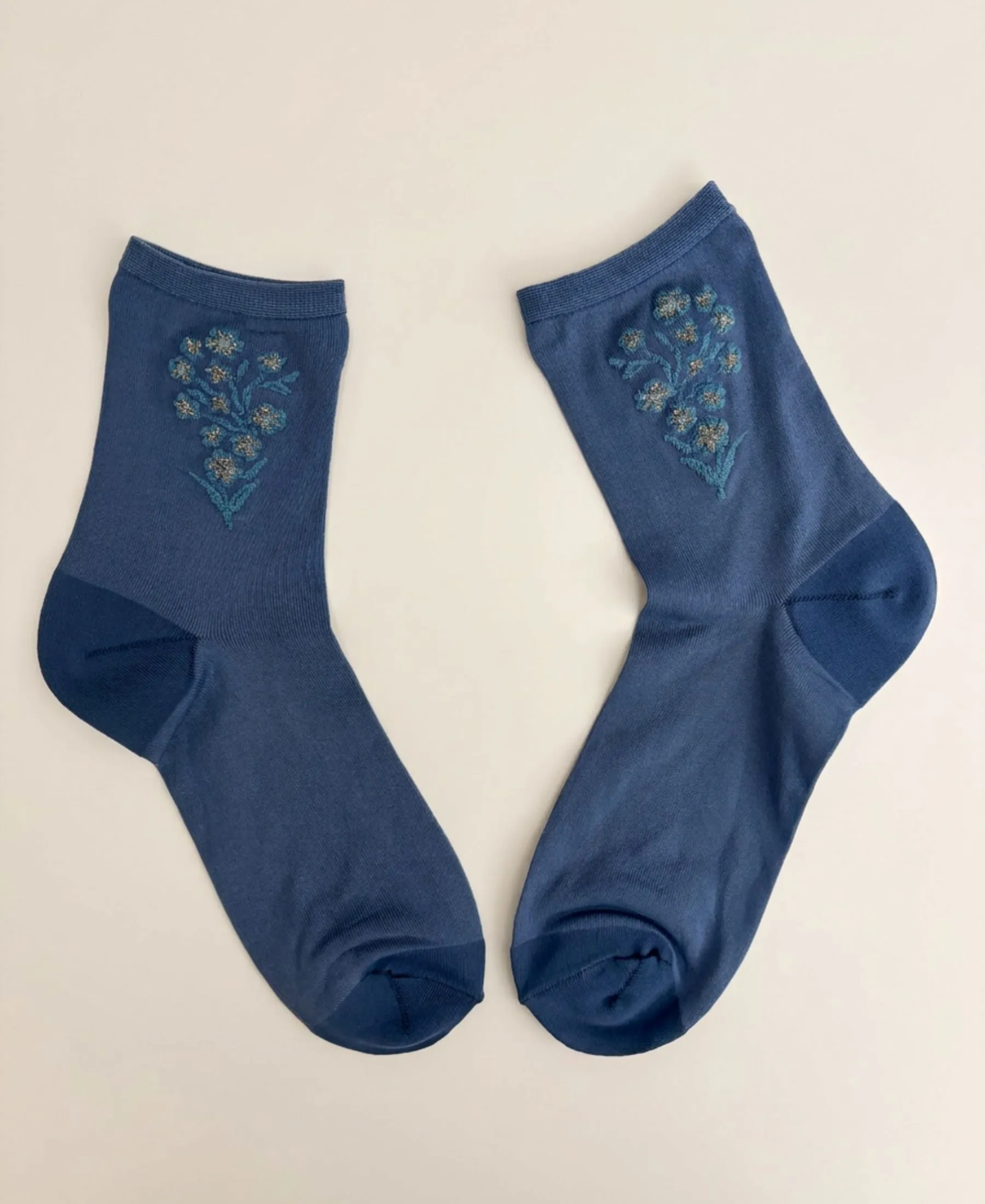 Bouquet Embroidered Sheer Crew Socks sold by Somatchi product image thumbnail 2