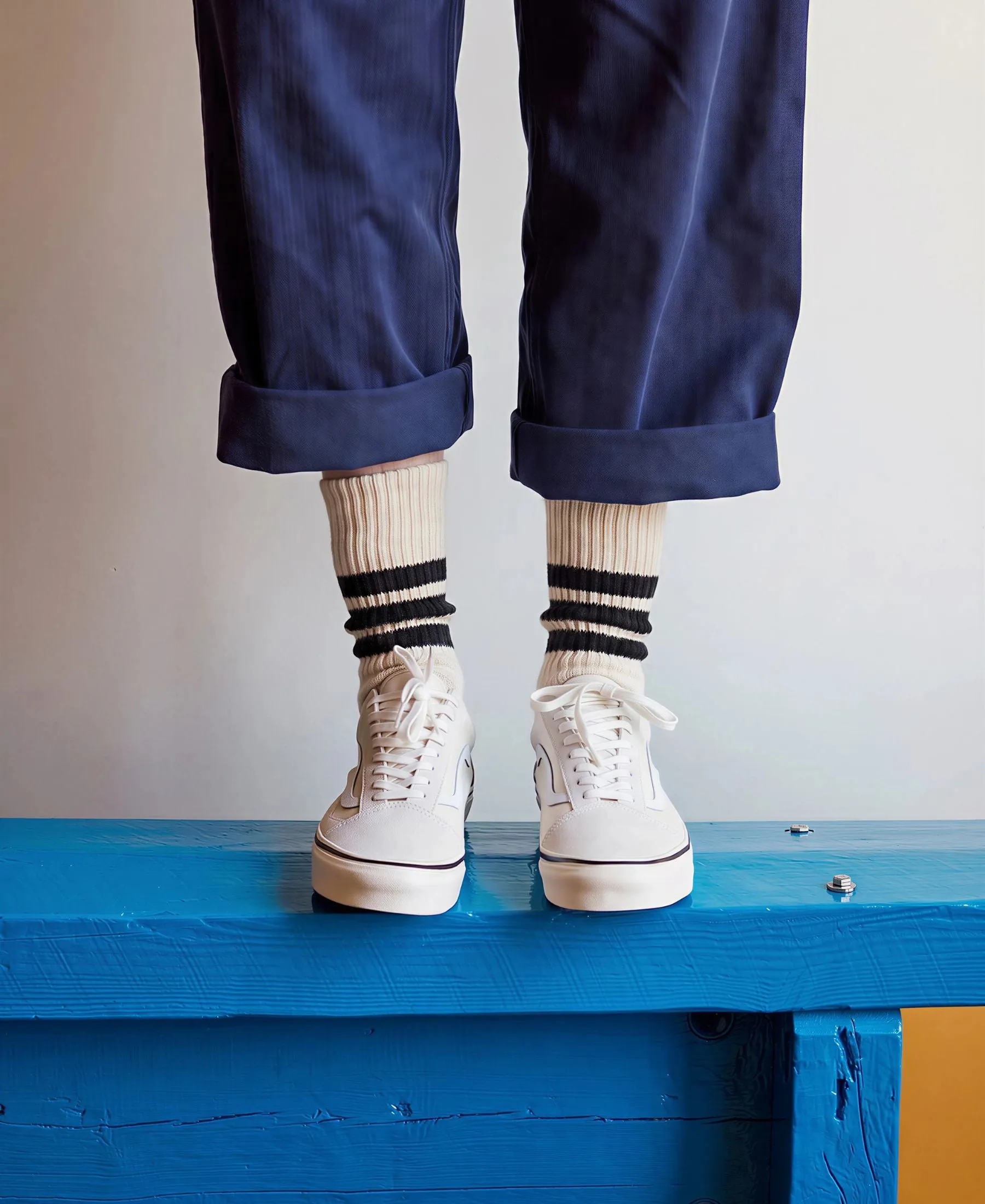 Unisex Triple-Stripe Crew Socks sold by Somatchi product image thumbnail 2