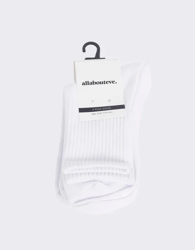 Aae Ankle Socks 3 Pack White made by All About Eve
