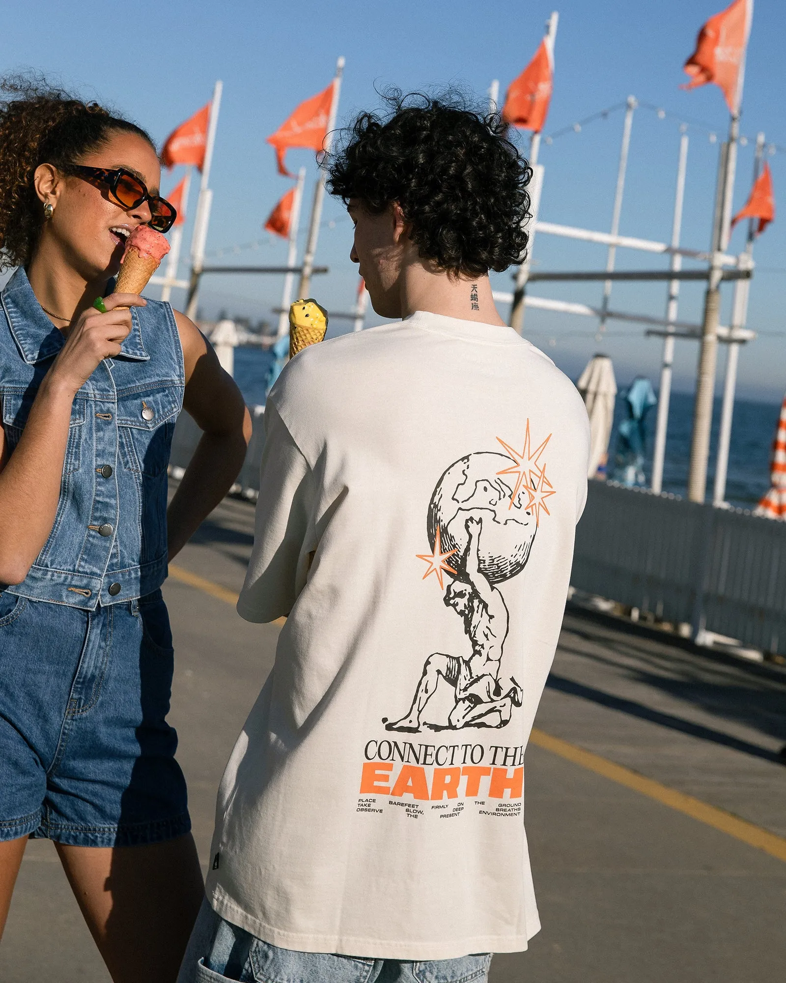 Connect To Earth Tee Natural sold by edge clothing