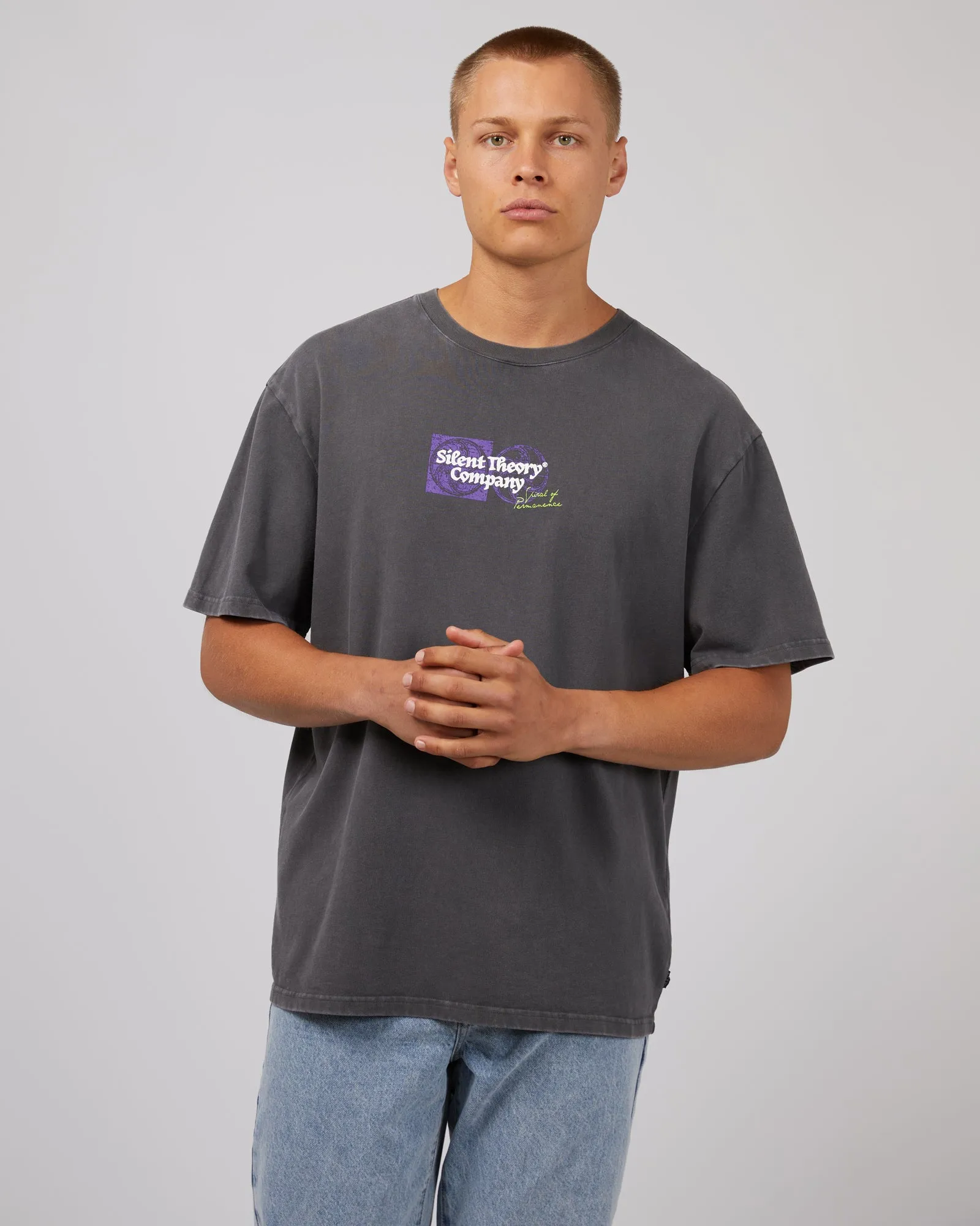 Permanence Tee Coal sold by edge clothing