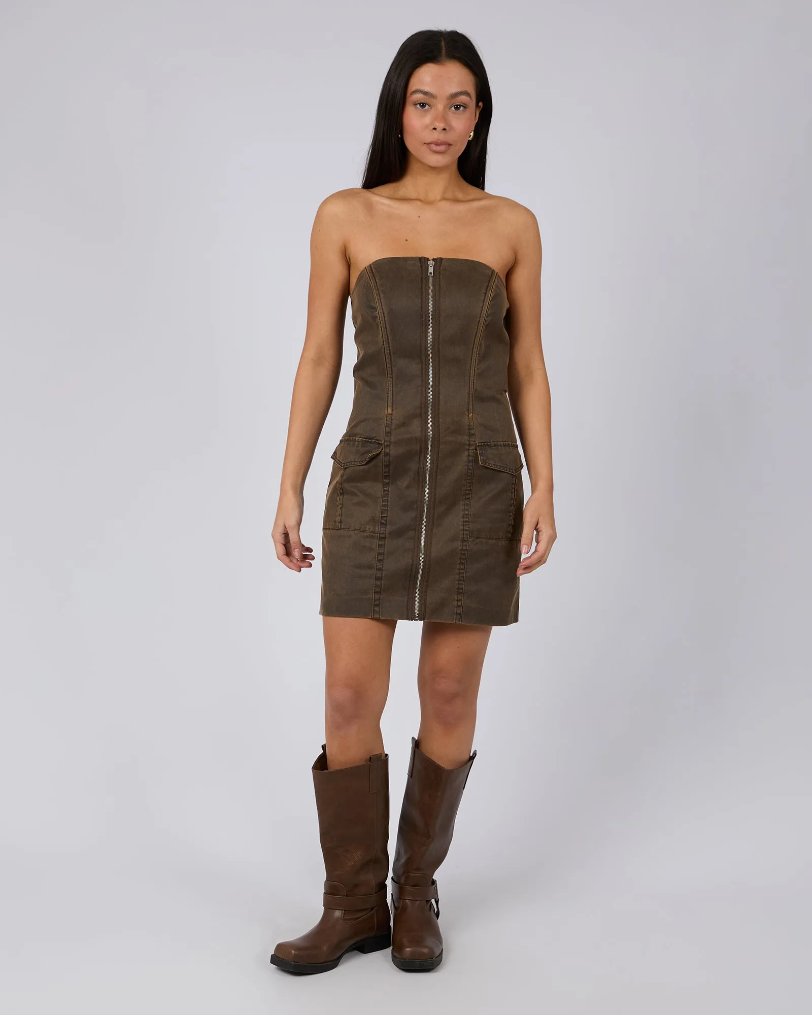 Maeve Mini Dress Brown sold by edge clothing product image thumbnail 3