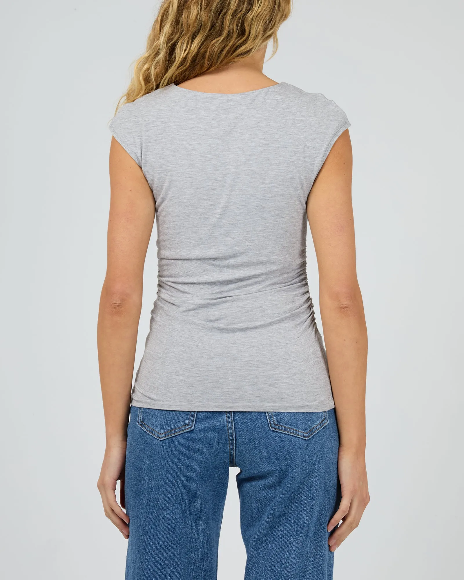 Evie Ruched Top Grey Marle sold by edge clothing product image thumbnail 3