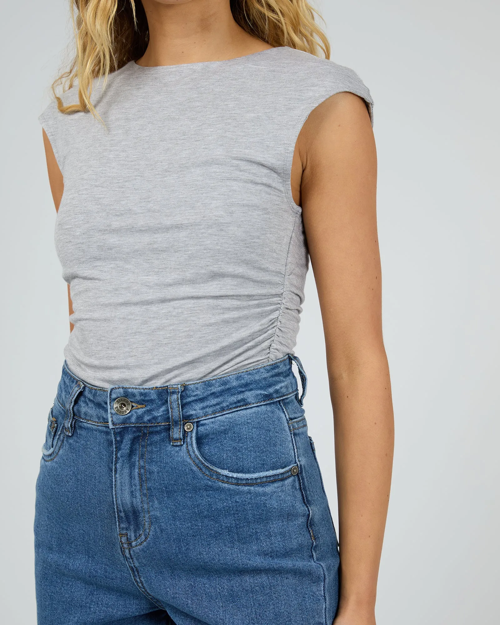 Evie Ruched Top Grey Marle sold by edge clothing product image thumbnail 5