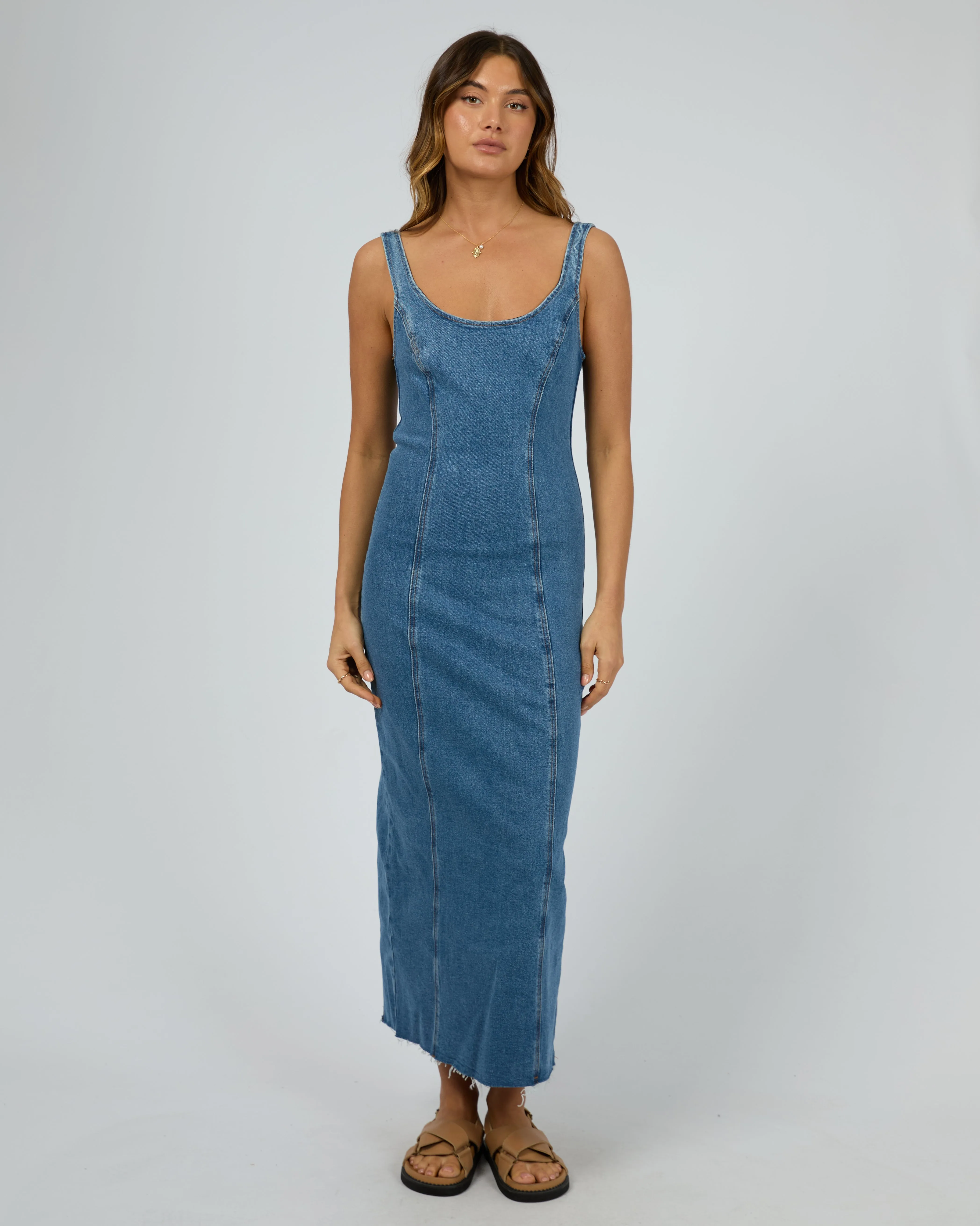 Alexandra Midi Dress Heritage Blue sold by edge clothing