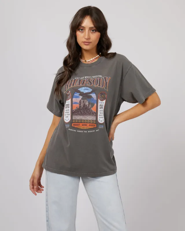 Sky Dance Oversized Tee Charcoal sold by edge clothing