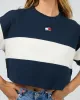 Cropped Colour Blocked Badge Tee Navy sold by edge clothing