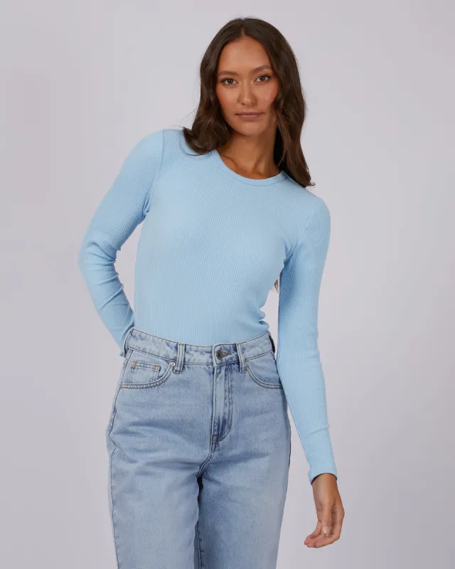 Rib Long Sleeve Sky Blue sold by edge clothing
