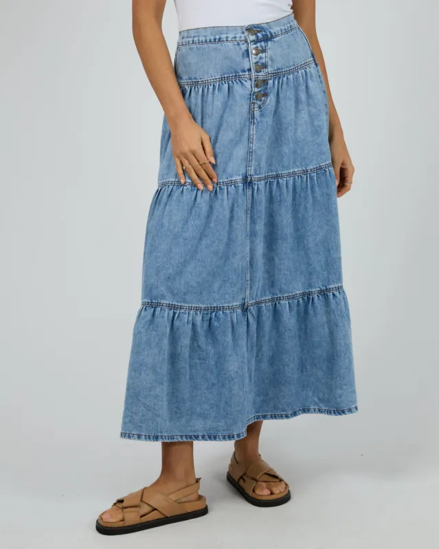 Coco Denim Maxi Skirt Light Blue sold by edge clothing