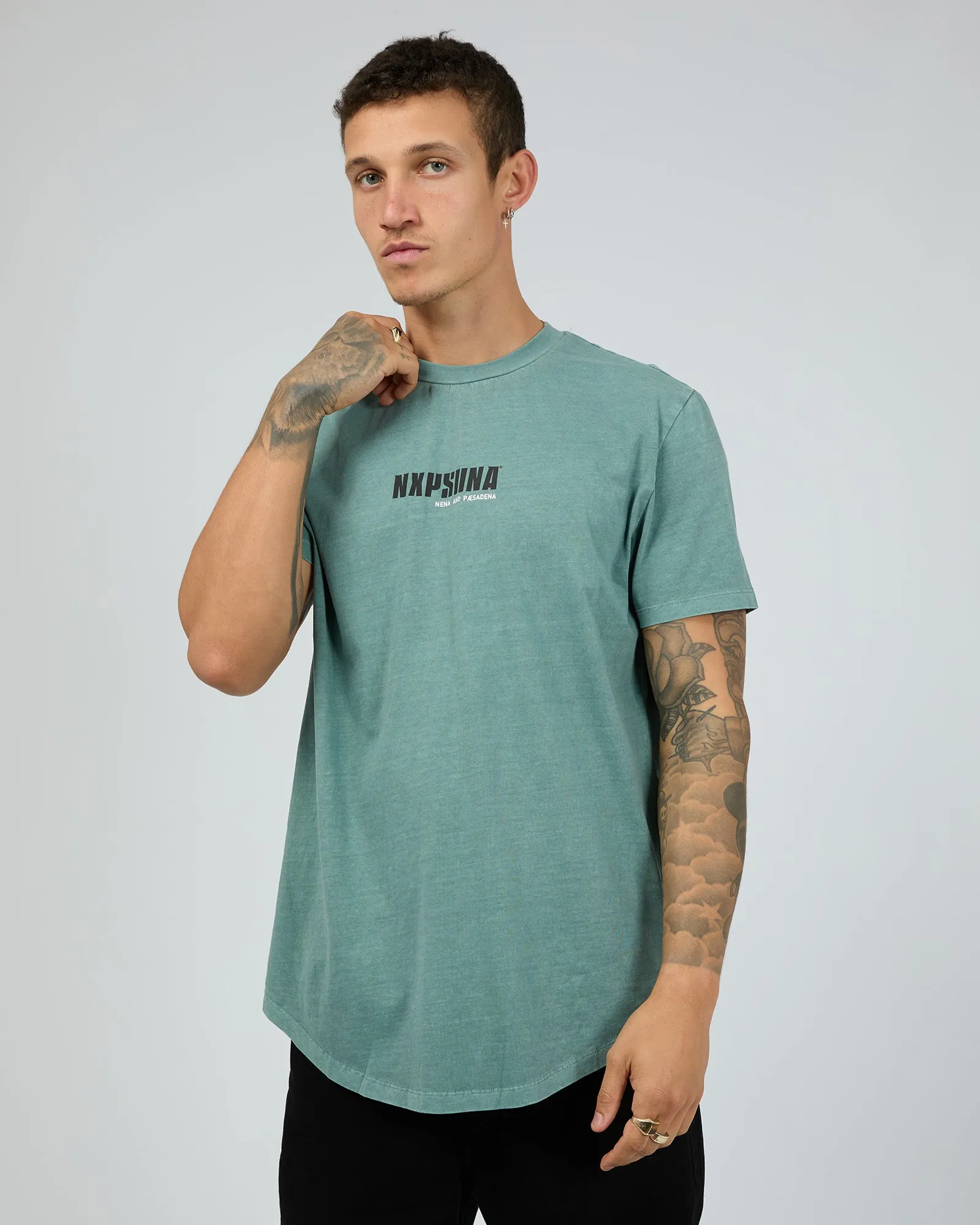 Ether Dual Curved Tee Pigment Trooper sold by edge clothing