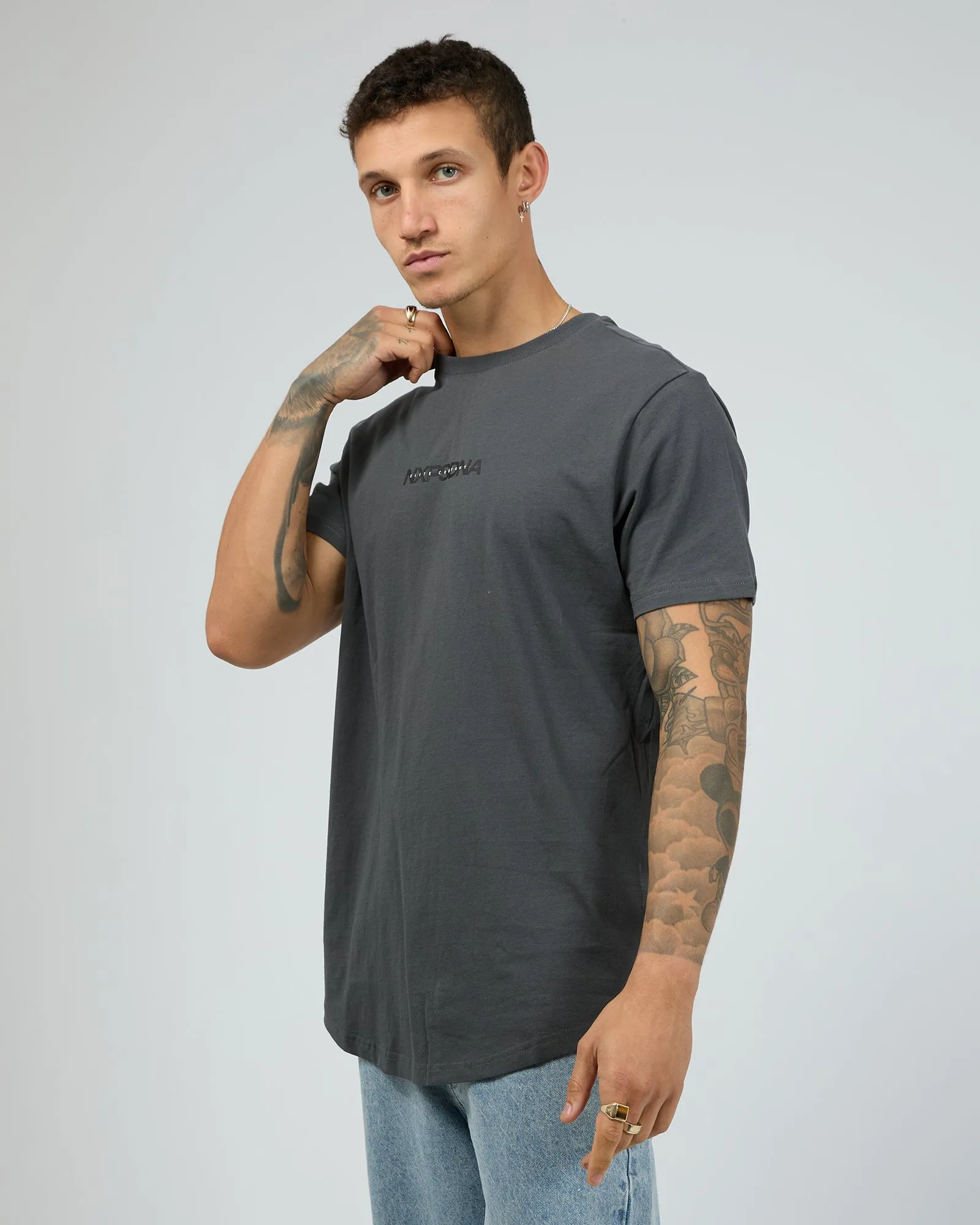 Sine Dual Curved Tee Ashphalt Black sold by edge clothing product image thumbnail 4