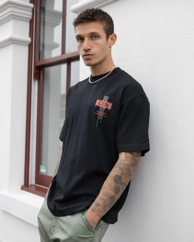 Corrib Heavey Street Tee Black made by edge clothing