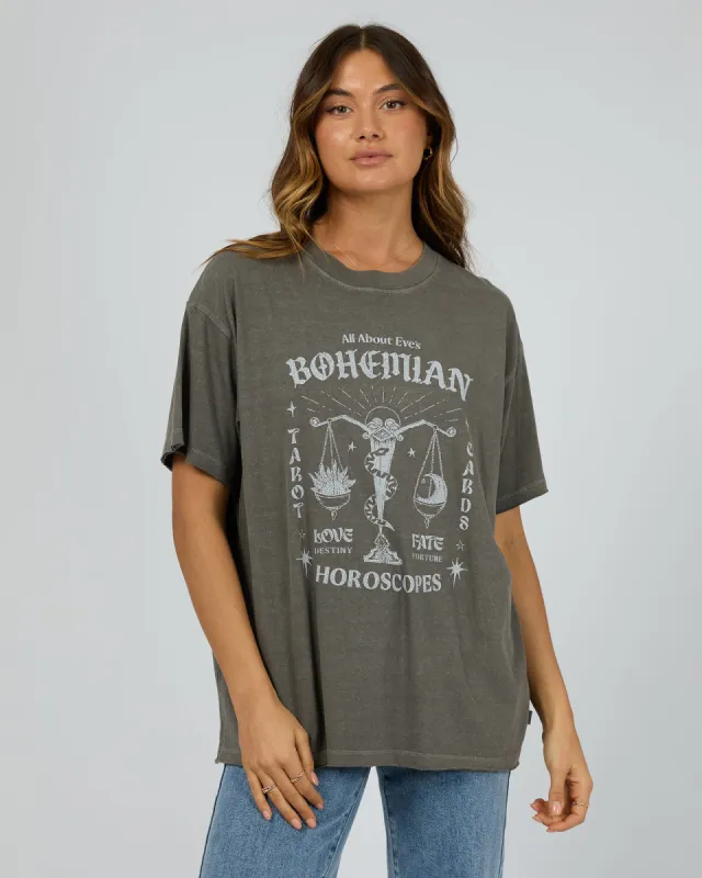 Bohemian Oversized Tee Charcoal sold by edge clothing
