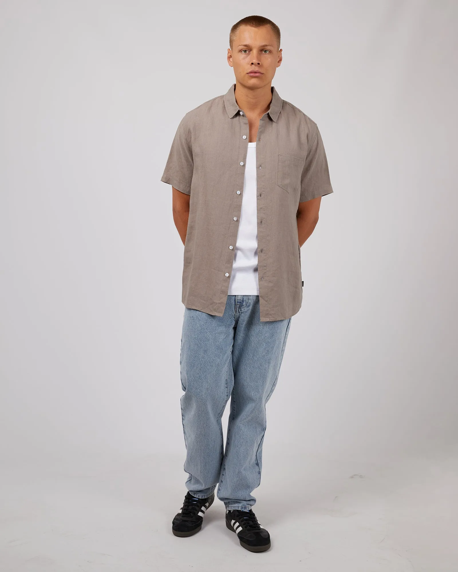 Linen Shirt Mushroom sold by edge clothing product image thumbnail 2