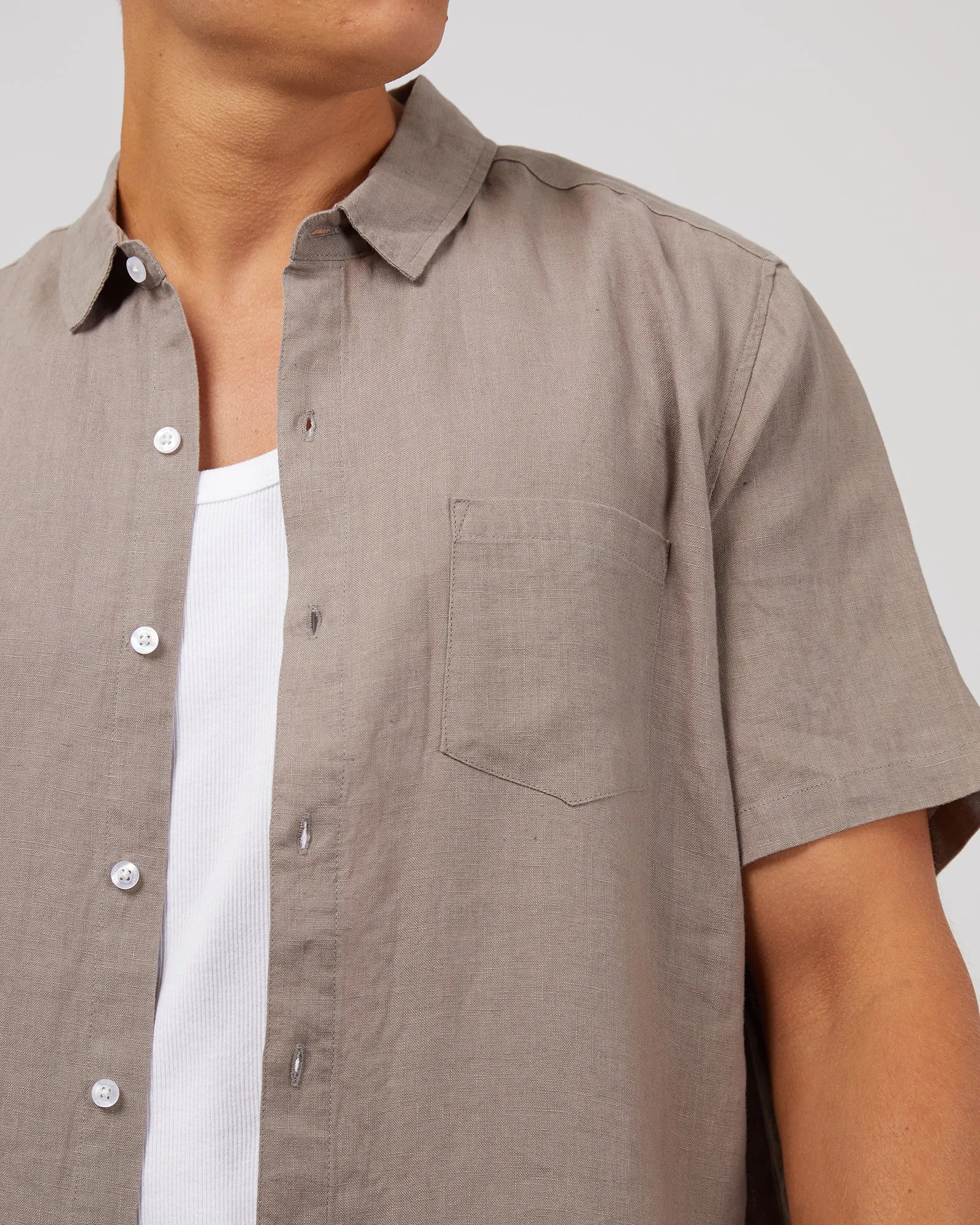 Linen Shirt Mushroom sold by edge clothing product image thumbnail 4