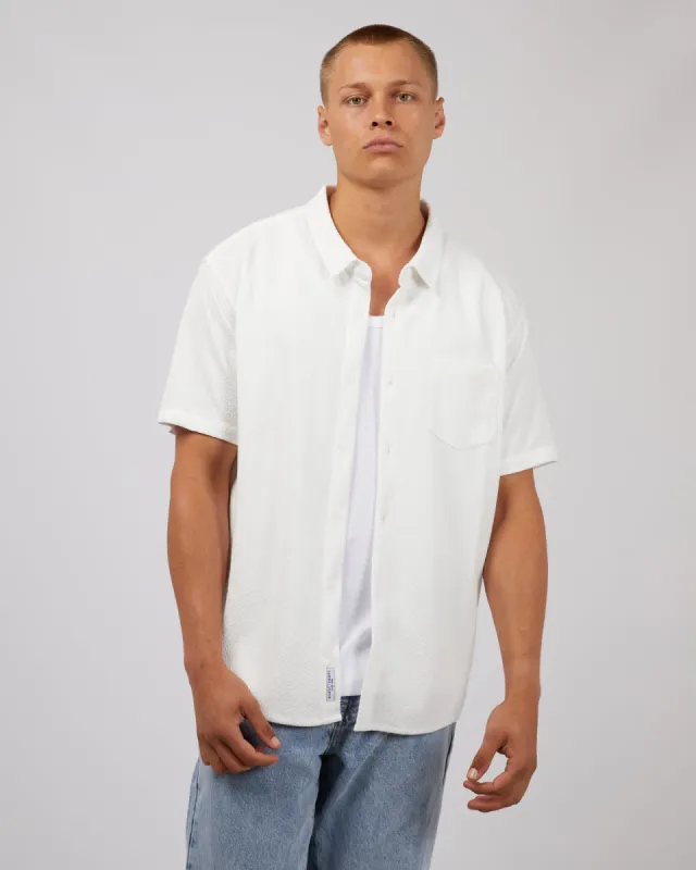 Textured Shirt White sold by edge clothing