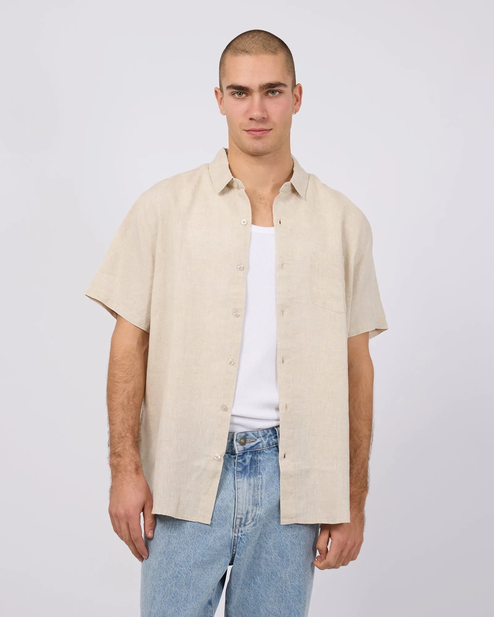 Linen Shirt Natural sold by edge clothing