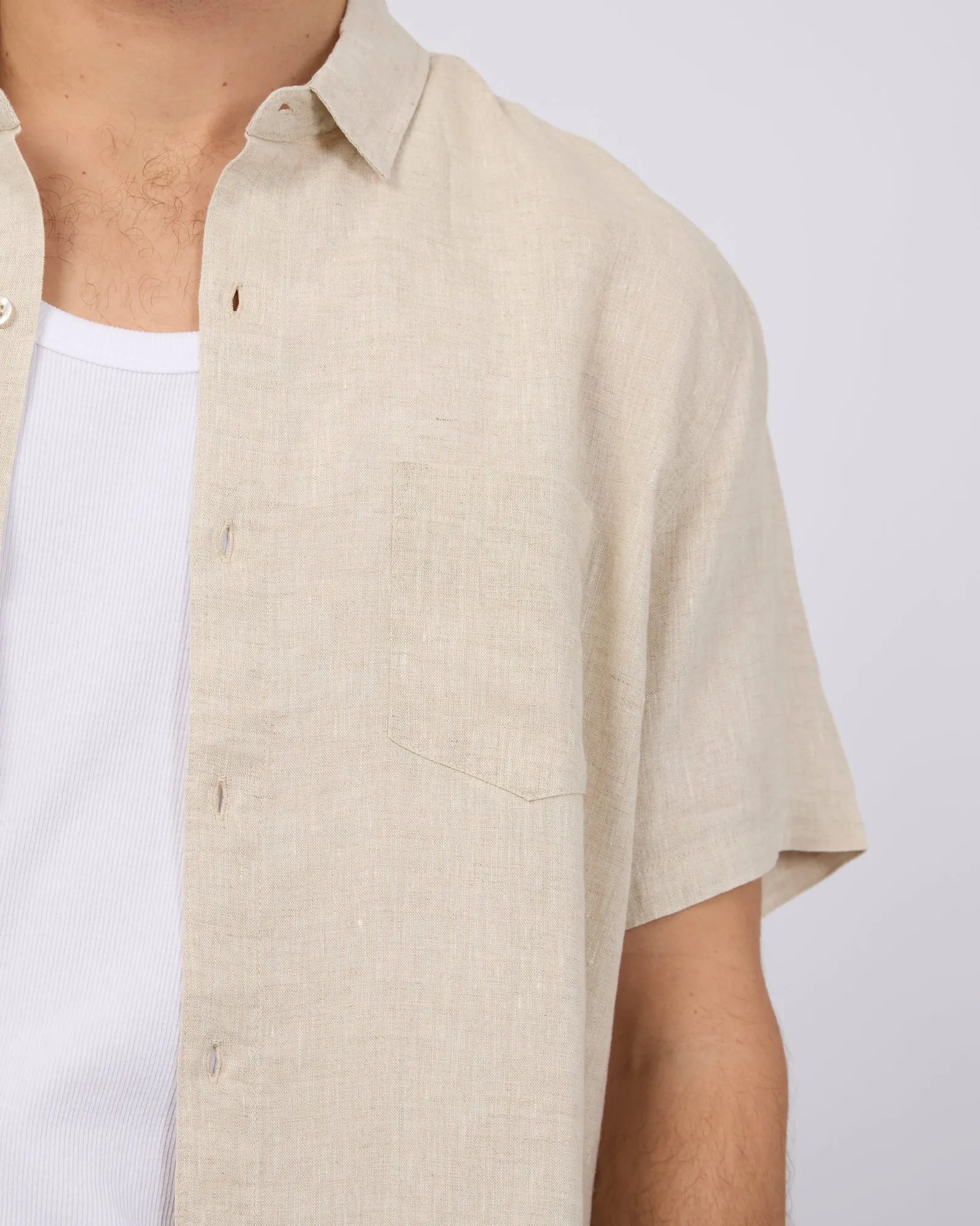 Linen Shirt Natural sold by edge clothing product image thumbnail 5