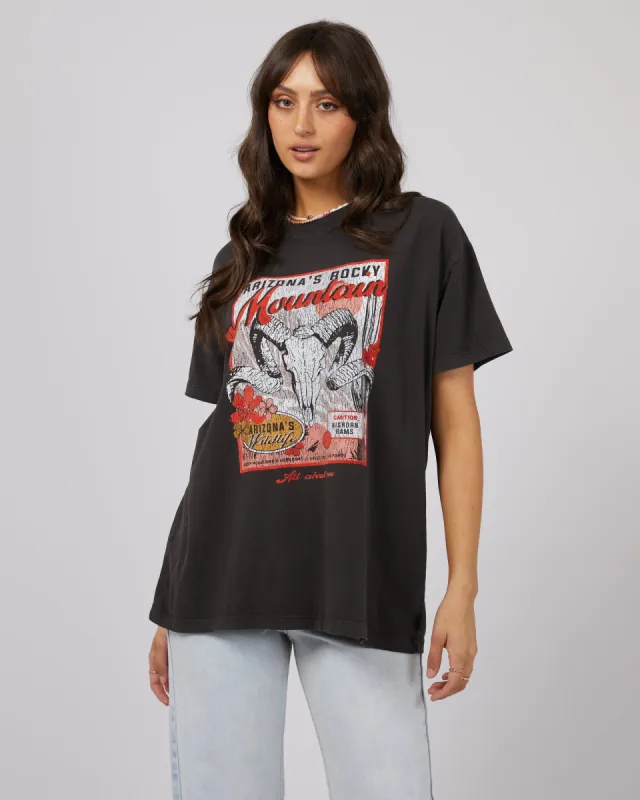 Rocky Mountain Standard Tee Washed Black sold by edge clothing