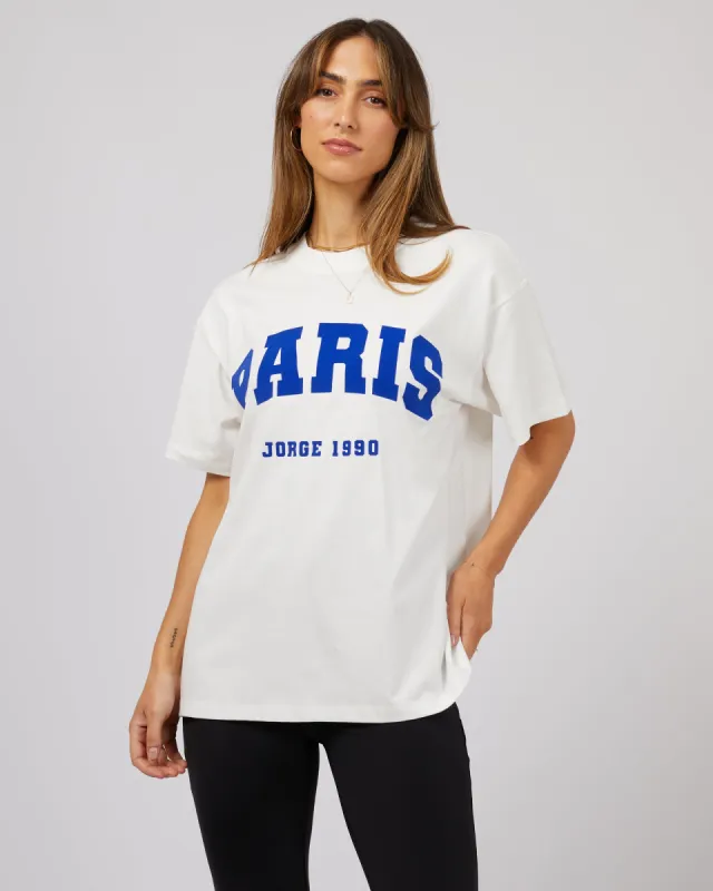 Paris Tee Vintage White sold by edge clothing