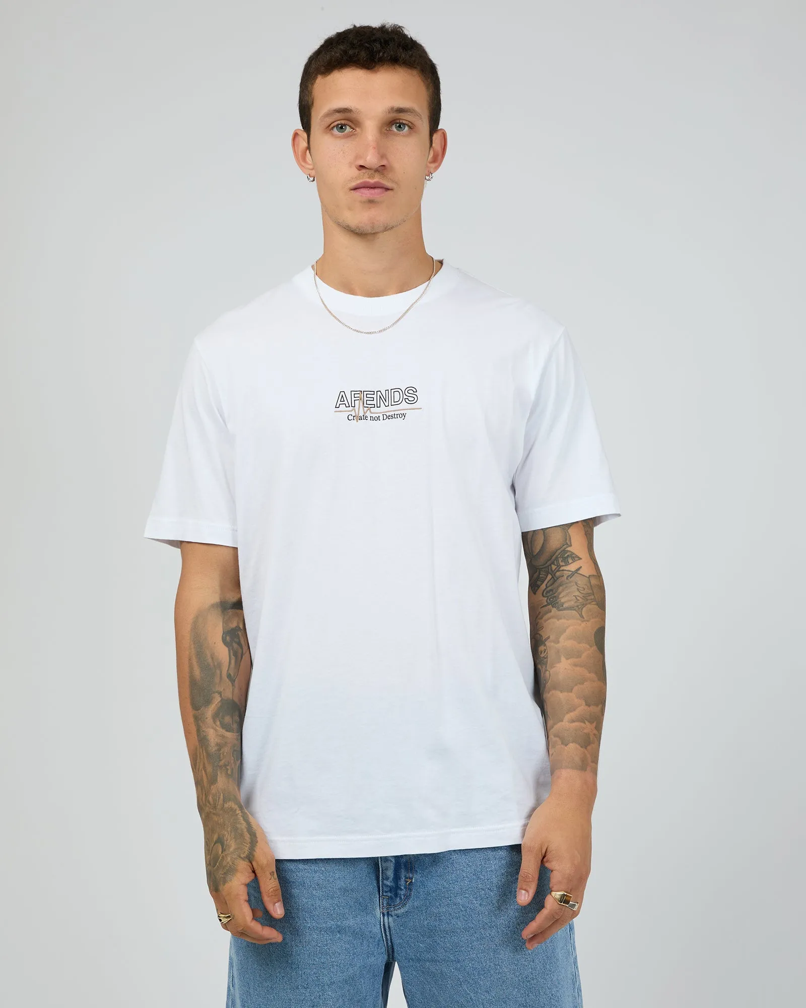 Flatline Retro Fit Tee White sold by edge clothing
