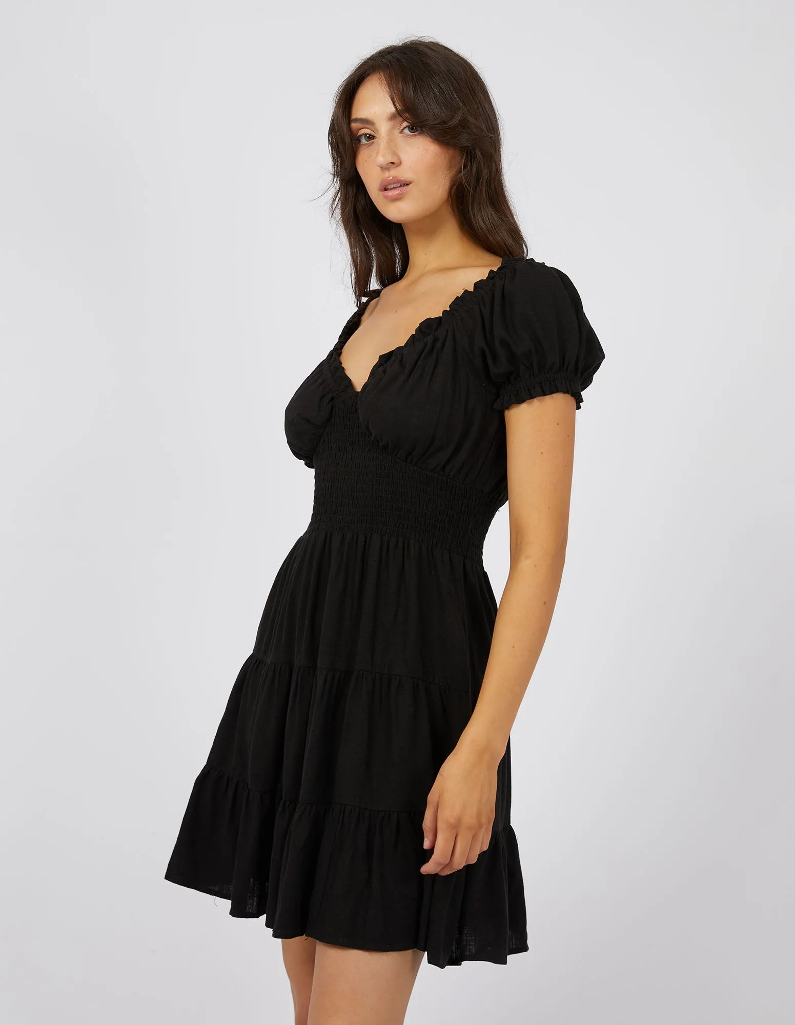 Luxe Linen Mini Dress Black sold by edge clothing product image thumbnail 5